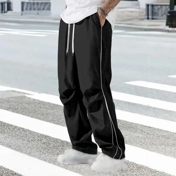 Men's pants striped quick-drying sports pants Summer sports casual pants Daily Leisure Loose sweatpants Drawstring trousers