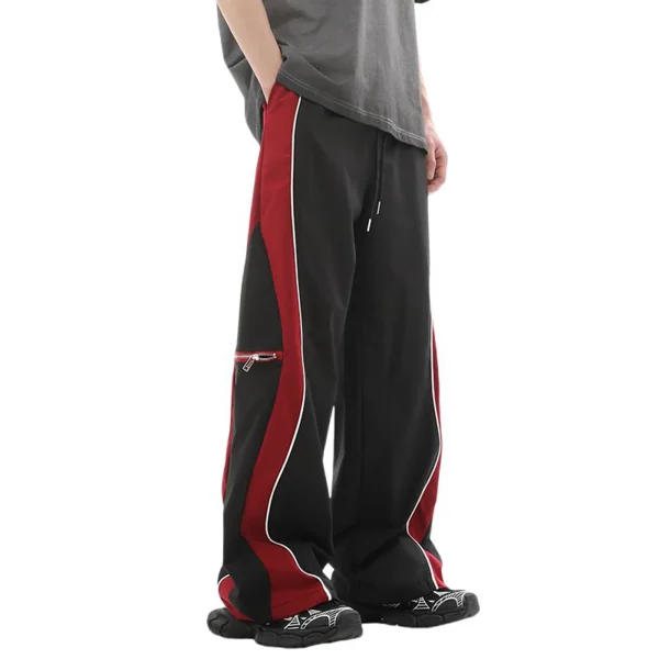 Mens Casual Straight Leg Pants Draped Trousers